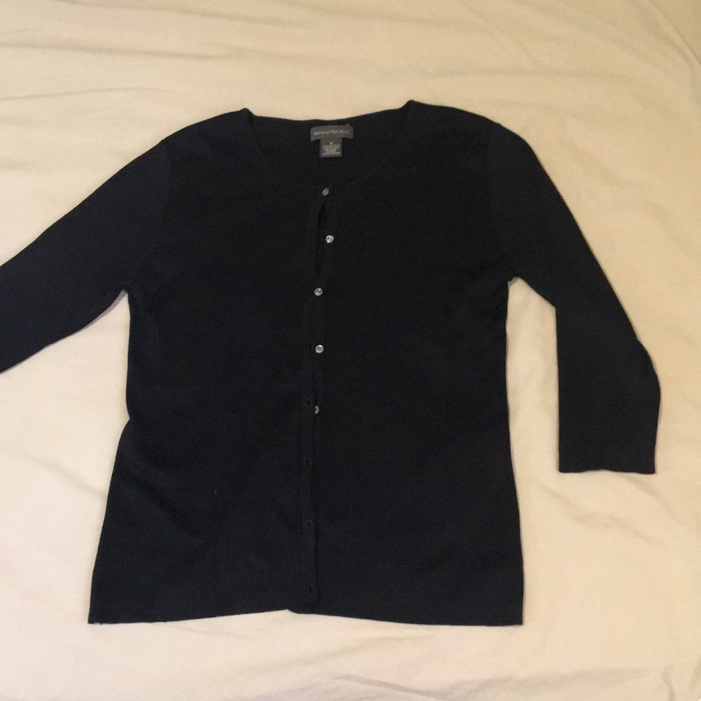 Banana Republic 100silk cardigan sweater 3/4sleeve